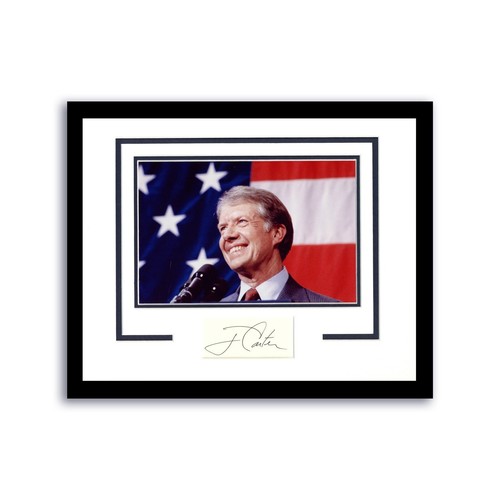 PRESIDENT JIMMY CARTER SIGNED AUTOGRAPH FRAMED 11x14 DISPLAY ACOA PHOTO PIC