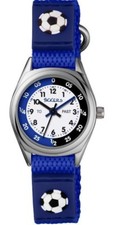Image of Tikkers Boys 3D Football Theme Time Teacher Blue Nylon Strap Watch Kids Gift