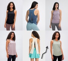 FITINCLINE Women's Tie Tank Top Vest Buttery Soft  Gym Fitness Yoga Training