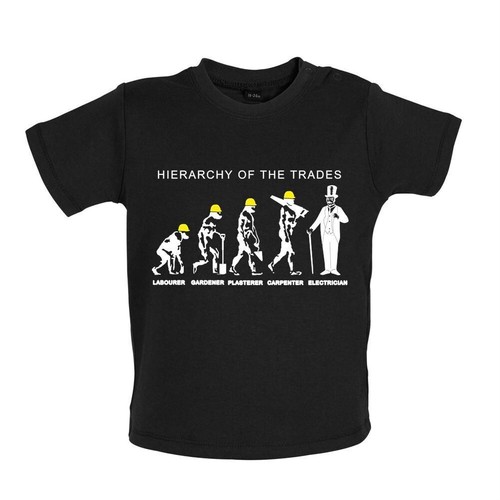 Hierarchy Of Trades Electricians - Baby T-Shirt / Babygrow - Sparky Electrician