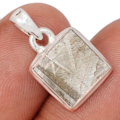 Natürlicher Muonionalusta Meteorit Schweden 925 Silber Anhänger Schmuck CP73181