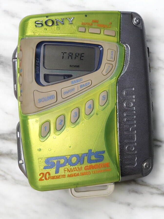 Sony WM-FS1 Sports Walkman Cassette Player Lime green Sony WM-FS1 Sports Walkman Cassette Player Lime green
