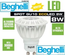 BEGHELLI FARETTO LAMPADINA INCASSO LED SPOT GU10 LUCE BIANCA FREDDA 8W 60W 4000K