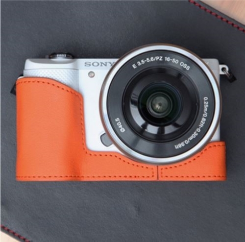 CIESTA Leather Camera Half Case Cover + Cap Skin For Sony a5000