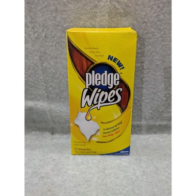 Pledge Furniture Polish Wipes Lemon Scented Pre-Moistened Multipurpose 18 Count