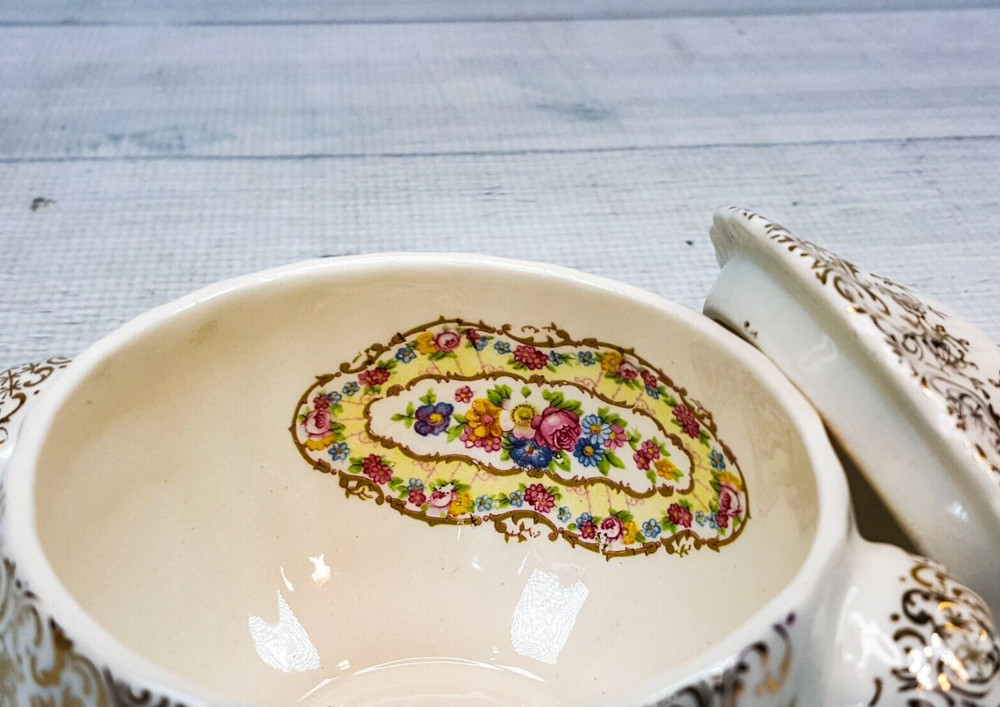 Vintage American Limoges Toledo Delight Sugar Bowl - Thumbnail 5