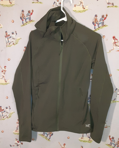 ๐ ARCTERYX Adahy Jacket Womens Small Olive Green Lightweight Hoodie Full Zip