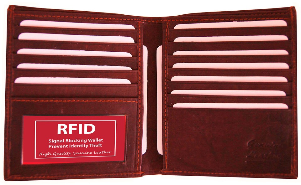 Handmade Men's Genuine Leather Bifold Wallet - Tall European Style, RFID Blocking