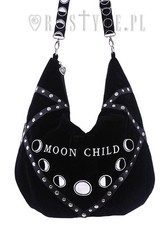 Restyle Moon Child Velvet Hobo Bag Gothic Occult Wiccan Phases Handbag Purse 