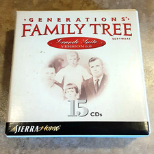 GENERATIONS  FAMILY TREE Grande Suite Version 6.0   15 CD Set   SIERRA Software