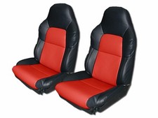 Chevy Corvette Standard C4 1994-1996 Blackred Leather-like Custom Seat Cover Chevy Corvette Standard C4 1994-1996 Blackred Leather-like Custom Seat Cover