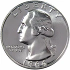 1964 Silver Washington Quarter Proof 90% Silver Sealed in OGP