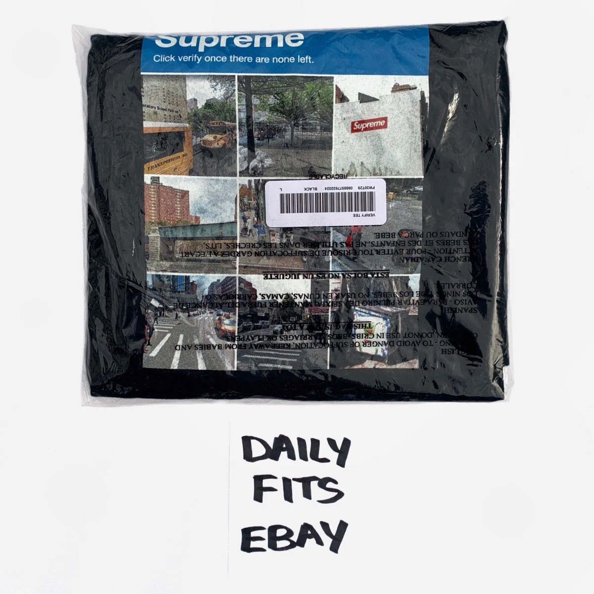 Supreme Verify T-Shirt Black Size Large | eBay