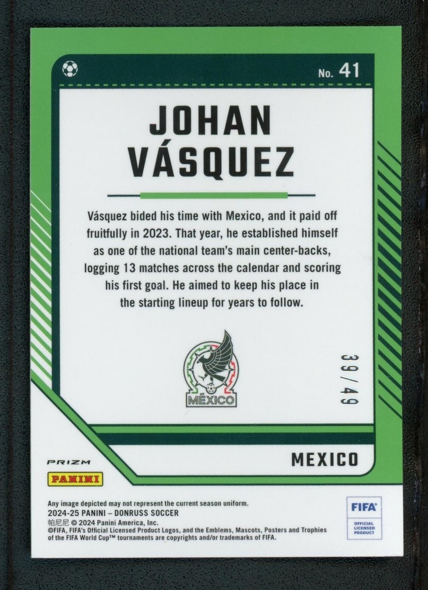 2024-25 JOHAN VASQUEZ 39/49 PANINI DONRUSS OPTIC FIFA MOJO AQUA | eBay