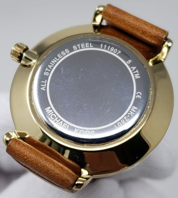 Michael Kors Pyper 32mm White Dial Brown Leather Women display picture 3