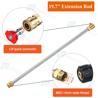 High Pressure 4000 PSI Power Washer Gun Spray Wand & Nozzle Kit - M22 Thread, 5800 PSI Max, Quick Connect 2 thumbnail image