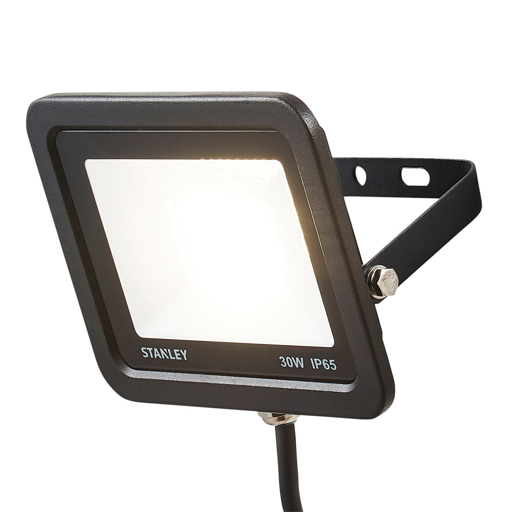 Stanley Floodlight 30 W Slimline LED IP65 Rated Garden Fitting - Black Litecraft
