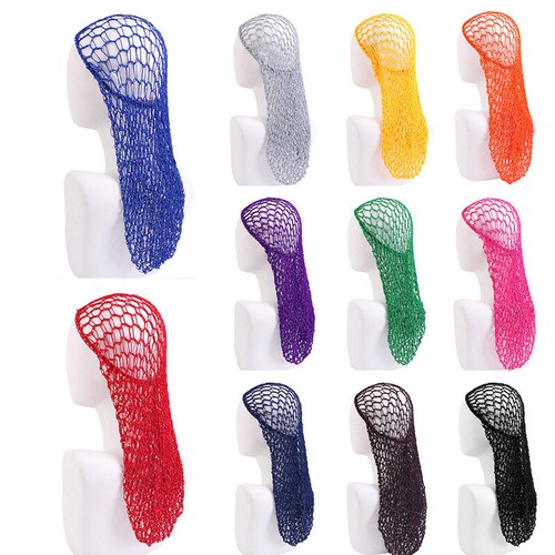 Women Solid Color Crochet Hair Snood With Elastic Edge Long Hair Net Head Cover│