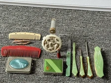 Vtg Lipstick Powder Compact Tube Lot Coty Boutay Bourjois Celluloid Manicure