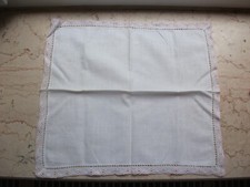 Vintage umh&auml;keltes Taschentuch wei&szlig; rosa