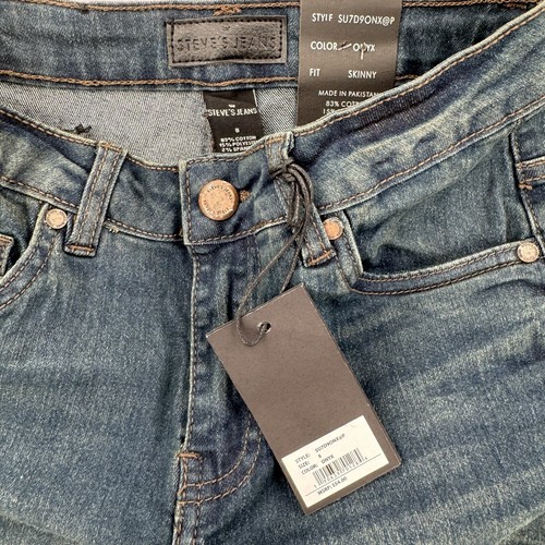 Steves Jeans Boys Size 8 Denim Pants Dark Wash Blue Comfort Stretch - Picture 5 of 7