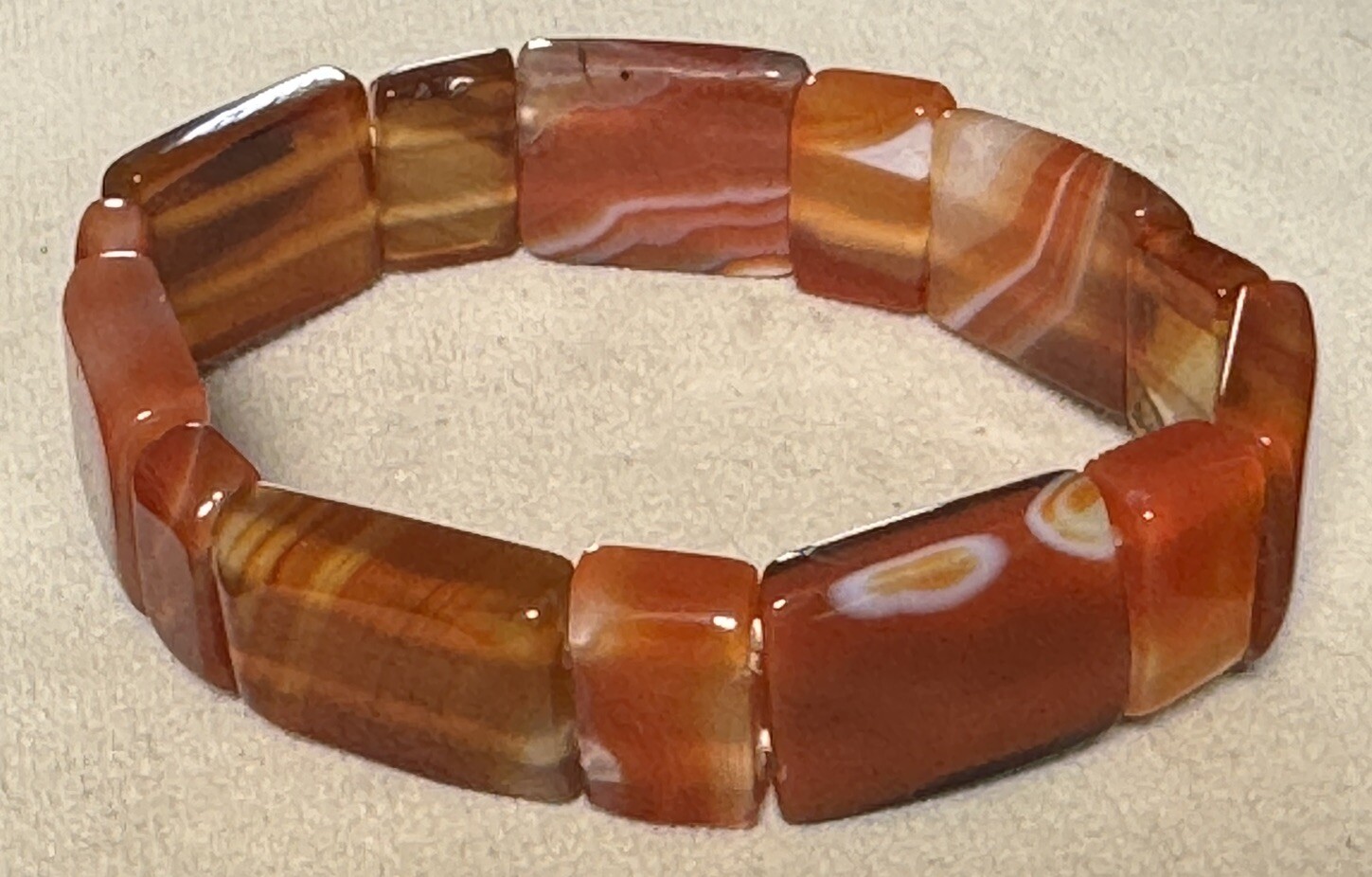 Gemstone Stretch Elasticated  Panel Cuff Bracelet… - image 1