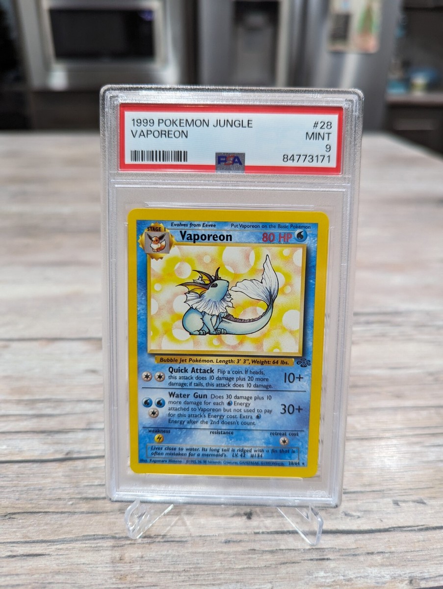 1999 Pokémon Jungle - Vaporeon 28/64 - PSA 9 Mint Non Holo