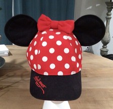 Walt Disney World Minnie Mouse Ear Hat Cap Adjustable Snapback Youth - Black/Red