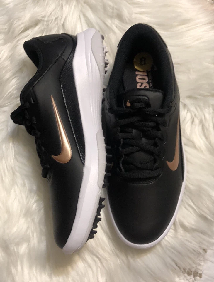 Zapatos de golf Nike Vapor negros/blancos/bronce para mujer talla 8 AQ2324 001 nuevos Foto 4 de 4