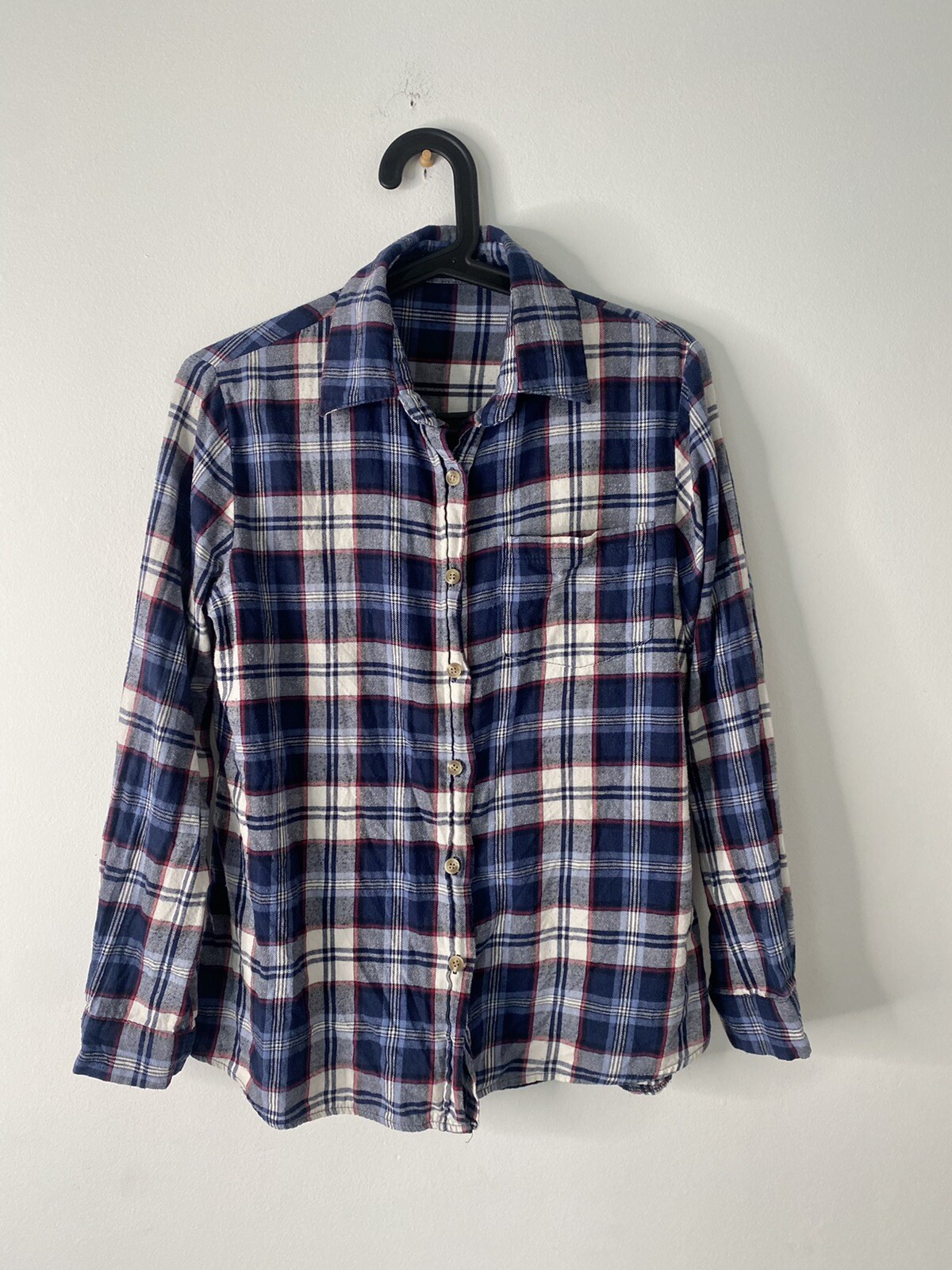 Brandy Melville blue plaid flannel shirts teen onesize Gem