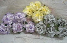 5x Papier Mûrier Roses Fleurs 5cm Grandes Couleurs Variées Fabrication Carte