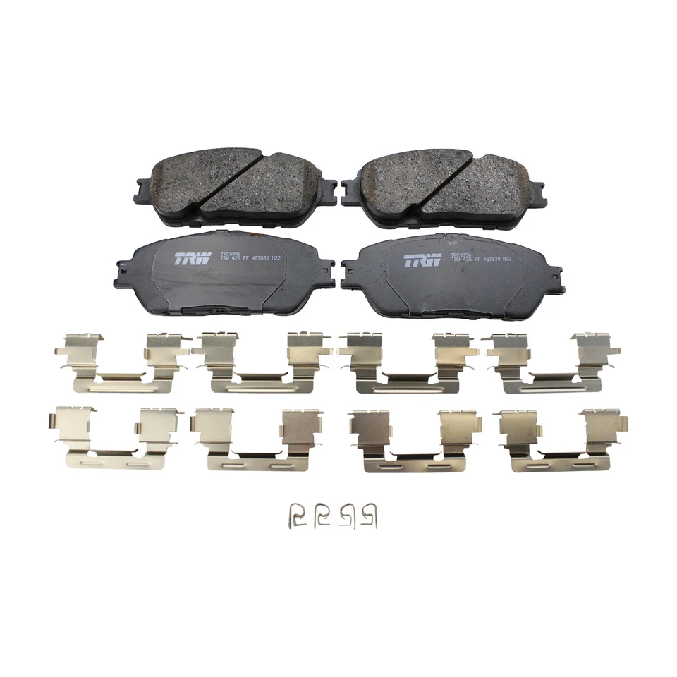 Juego de pastillas de freno delanteras ranuradas de cerámica TRW Pro con herrajes para Lexus ES300 ES330 Foto 2 de 4