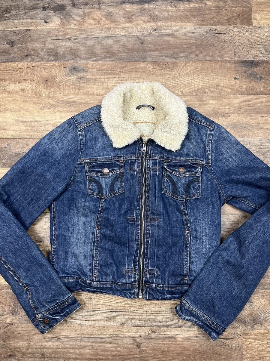Sherpa lined cheap denim jacket hollister