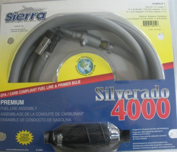 "Sierra 18-8025EP-1 Fuel Line Schlauch Mercury Mariner Gewalt 8 Ft 3/8 \" Bajonett"-image