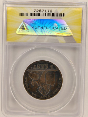 1848 Belgium Period 5 Centimes Coin ANACS EF XF 40 1B - Picture 2 of 4
