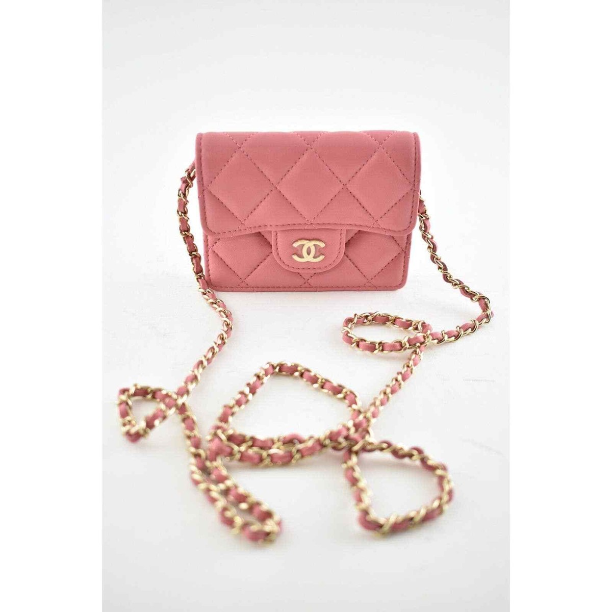CHANELチェーンウォレット♡hanabara様 上品フェミニン【CHANEL】パール付き チェーンウォレット ピンク
