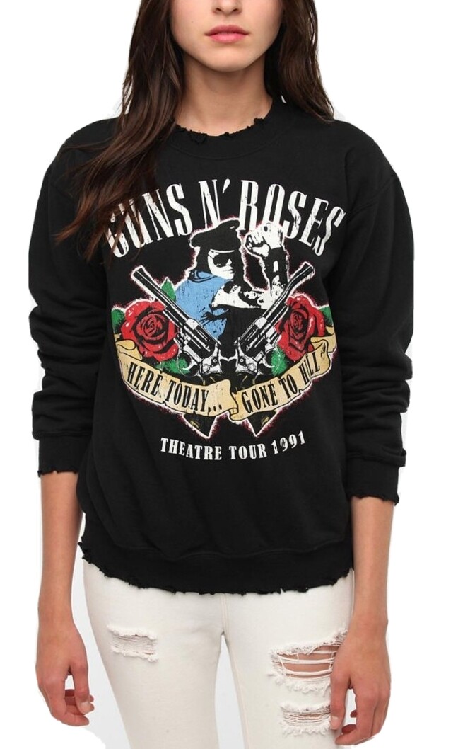 GUNS N ROSES スウェット THEATRE TOUR 91s Guns N Roses Vintage Distressed Theatre Tour 1991 Wash black