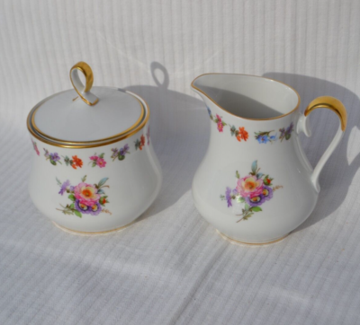 Alka Kunst Bavaria Porcelain Kaiser 1870 Set Creamer Sugar Cups