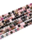 2 Strands 3mm Faceted Round Natural Tourmaline Beads Strands Jewelry Making 15"