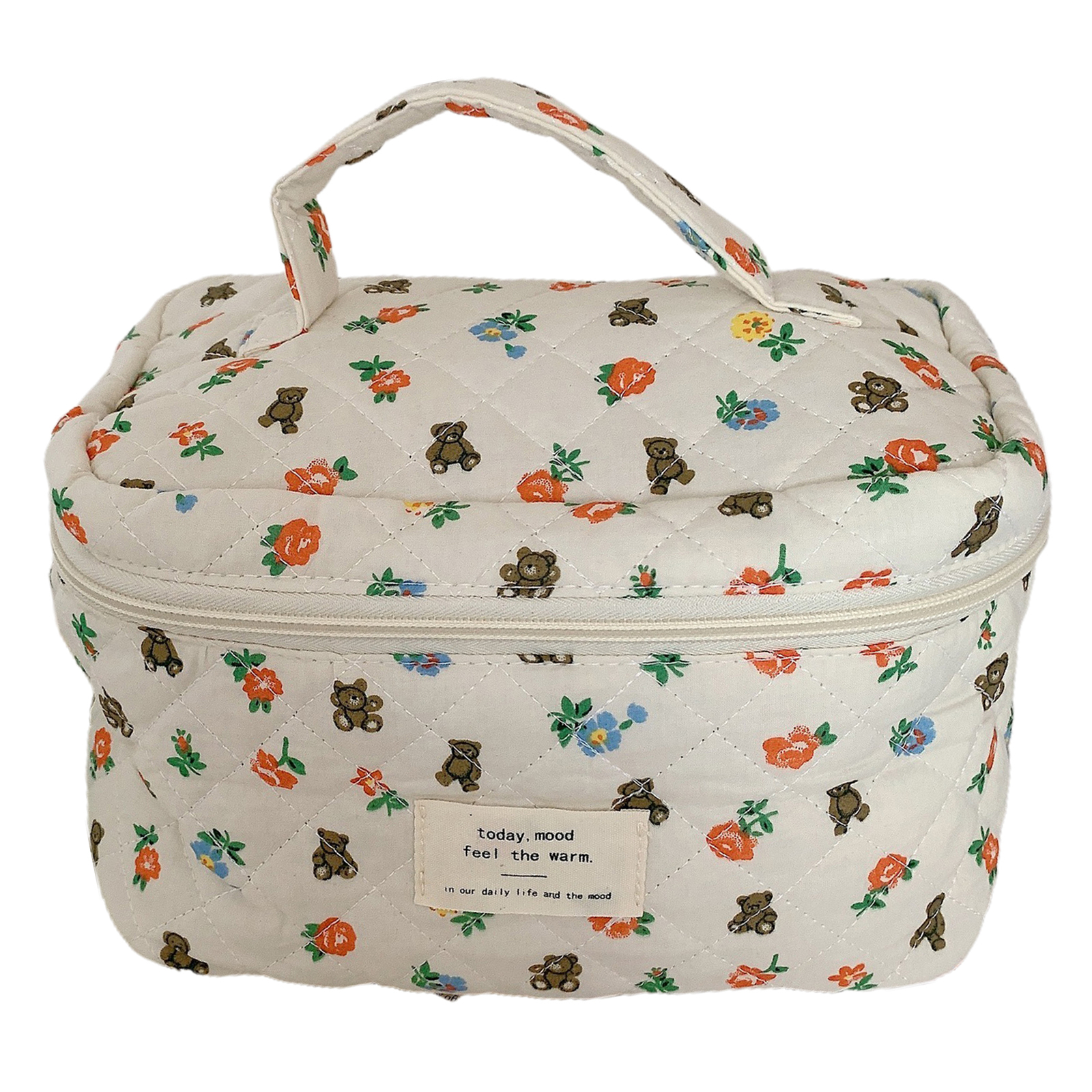 Toiletry Bag Portable Handle Storage Women Travel Makeup Pouch Storage Box Color-image