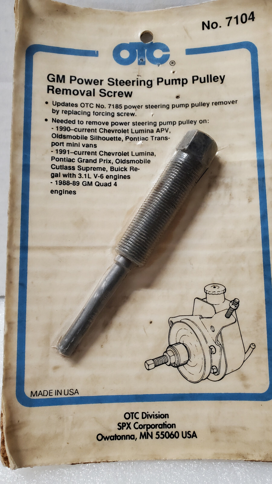 Harmonic Balancer Puller OTC Power Steering Pump Pulley Installer 7771A |  O'Reilly Auto Parts Otc 7185 Power Steering Pump Pulley On Gm Blazer, image size:900x1600