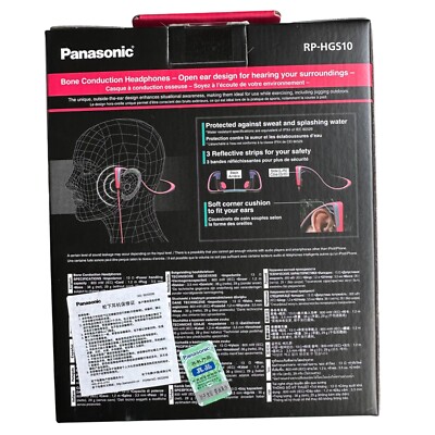 Panasonic RP-HGS10-P Open-Ear Bone Conduction Headphones with