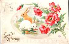 Postcard Easter bunnies 1912 antique. Very ni...