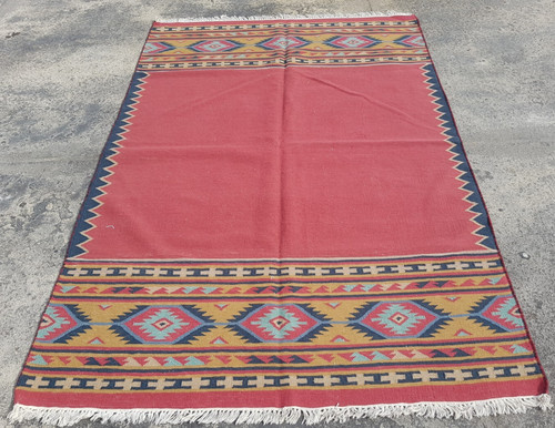 Vintage Traditional Handmade Beautiful Turkish Kilim Floor Rug Carpet 239x157 cm