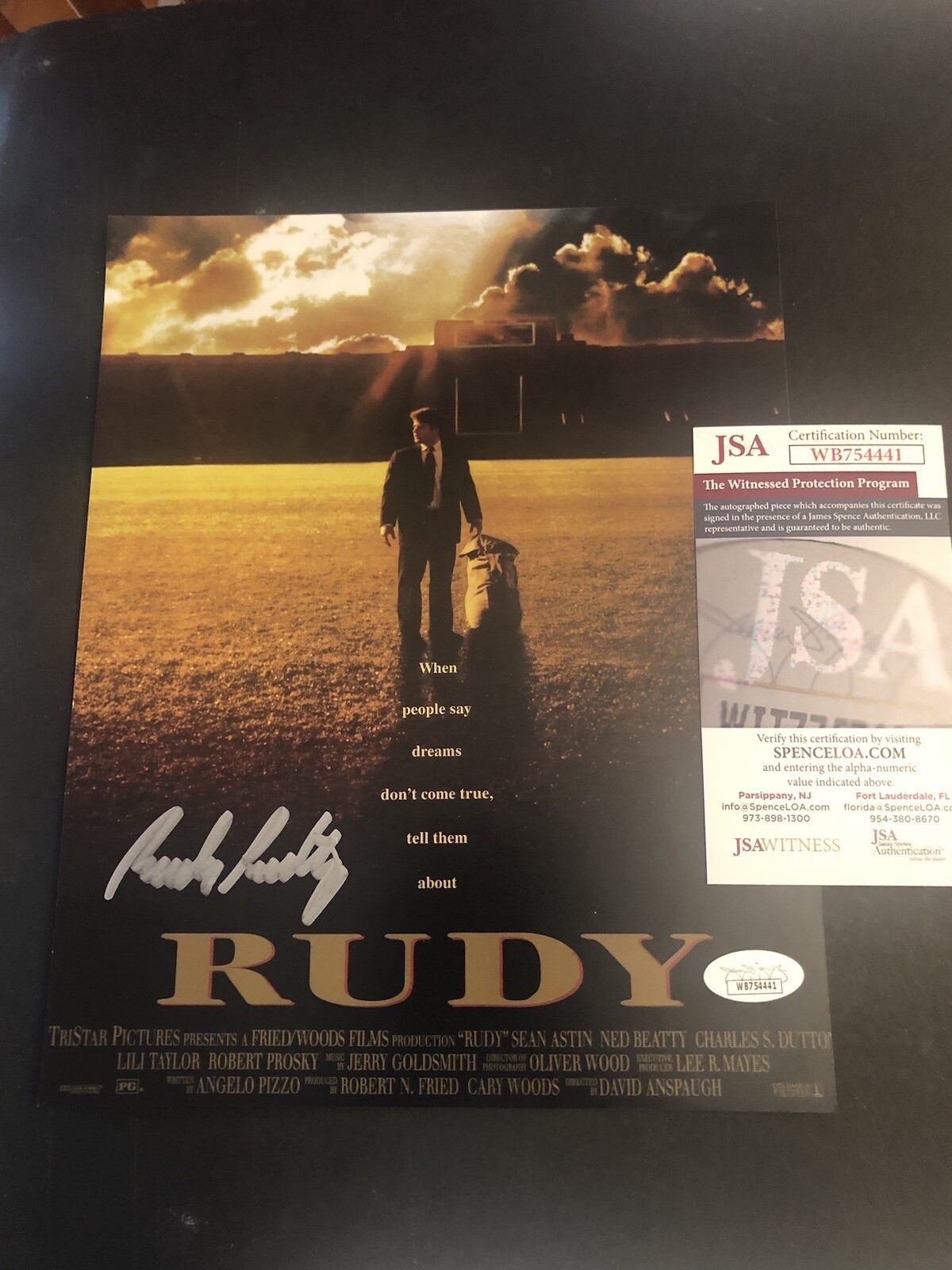 JSA RUDY RUETTIGER SIGNED NOTRE DAME AUTOGRAPHED MOVIE POSTER PHOTO 8x10 441 