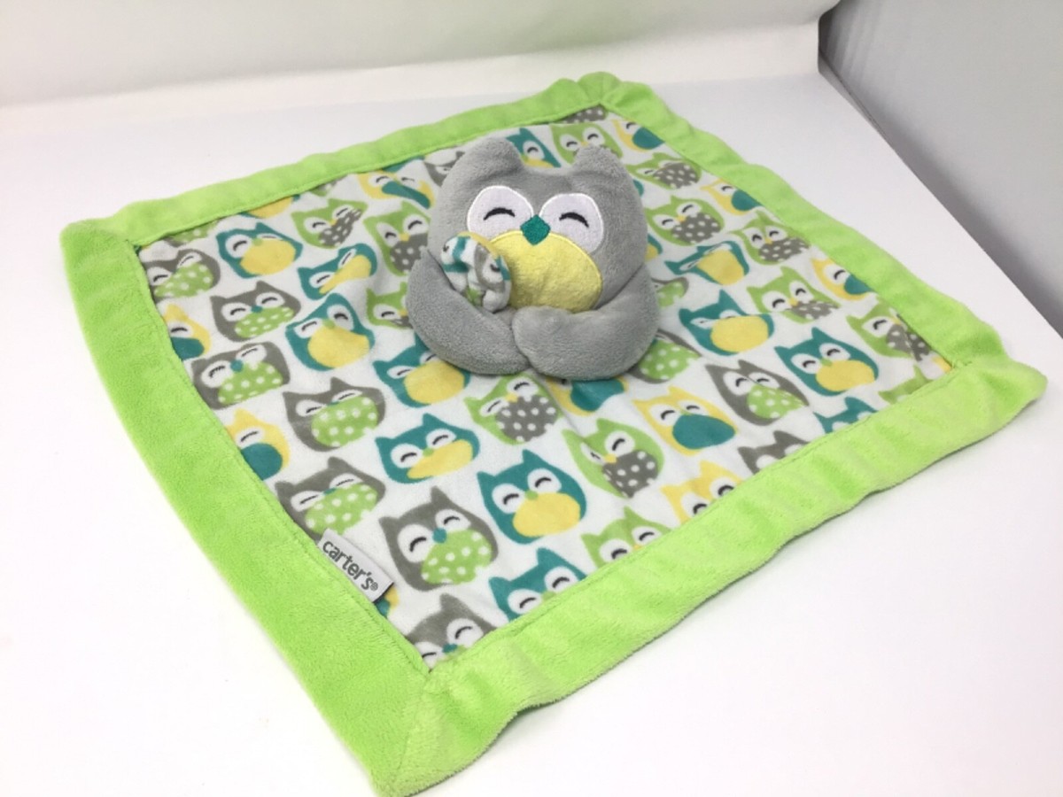 Carters Owl Lovey Security Blanket Unisex Plush 14”