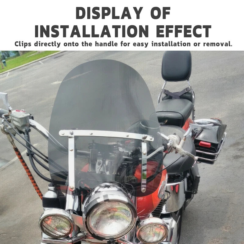 Large Motorcycle Windshield Wind Screen Deflector Bike Windscreen Universal AU - image 2 of 4