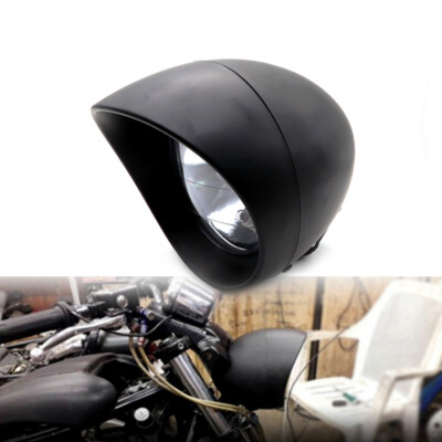 Black 35W Front Bullet Headlight For Harley Cruise Honda Steed Shadow Custom