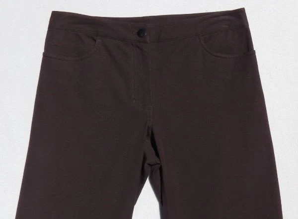 EILEEN FISHER Petite Brown Stretch Cotton Wide Leg Crop Pants size PP 4 6 EUC - Image 2 of 4