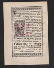 LEIPZIG, Werbung 1904, Ludwig Hupfeld Klavierspiel-Apparate-Fabrik Phonola